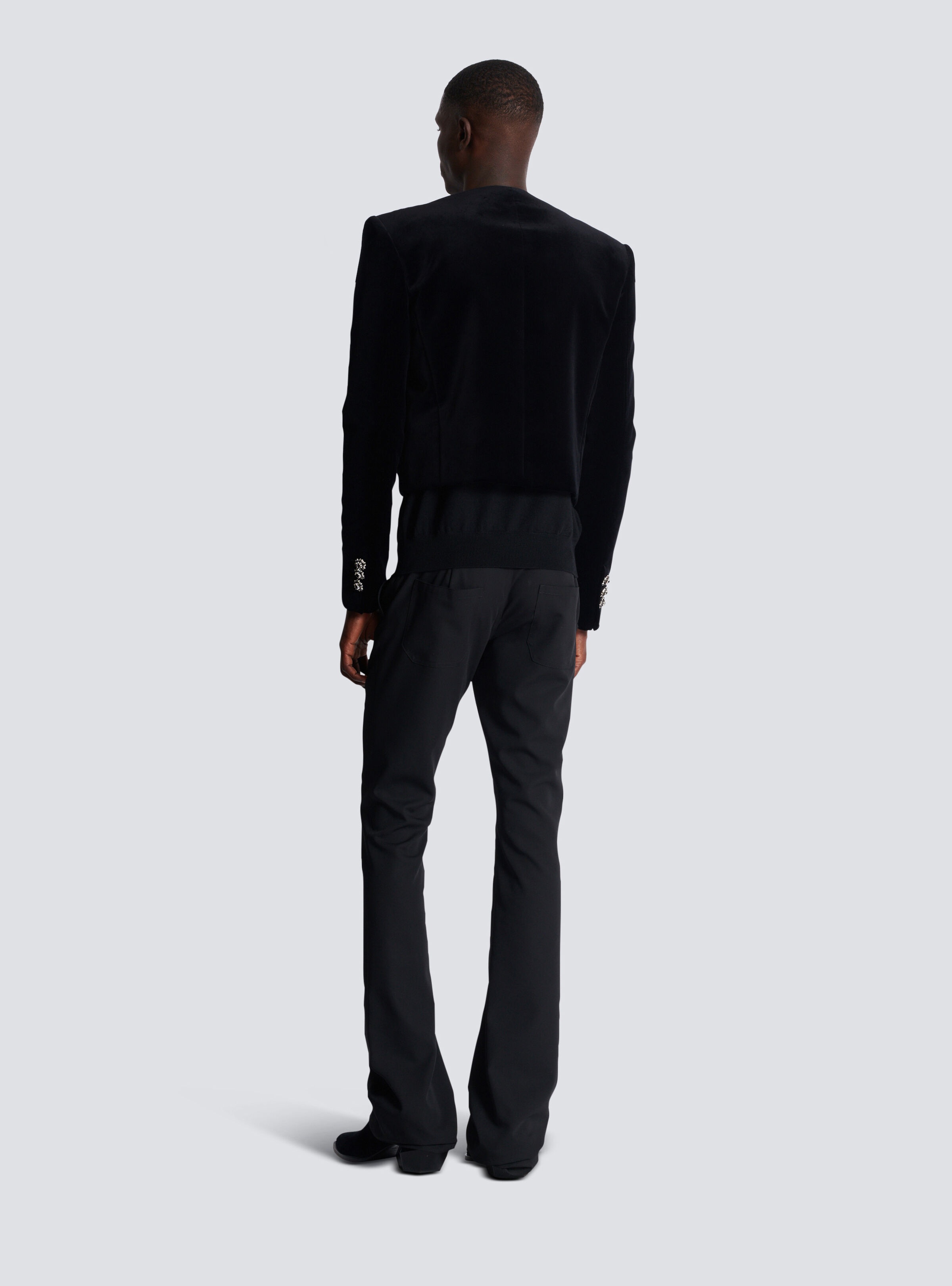 Cropped velvet jacket with "Love Letter" embroidery - 4