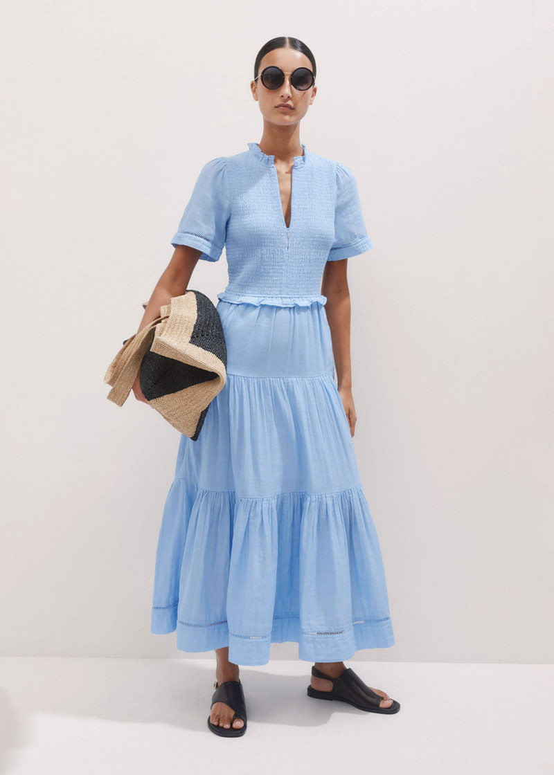 Cheesecloth Shirred Maxi Dress 1
