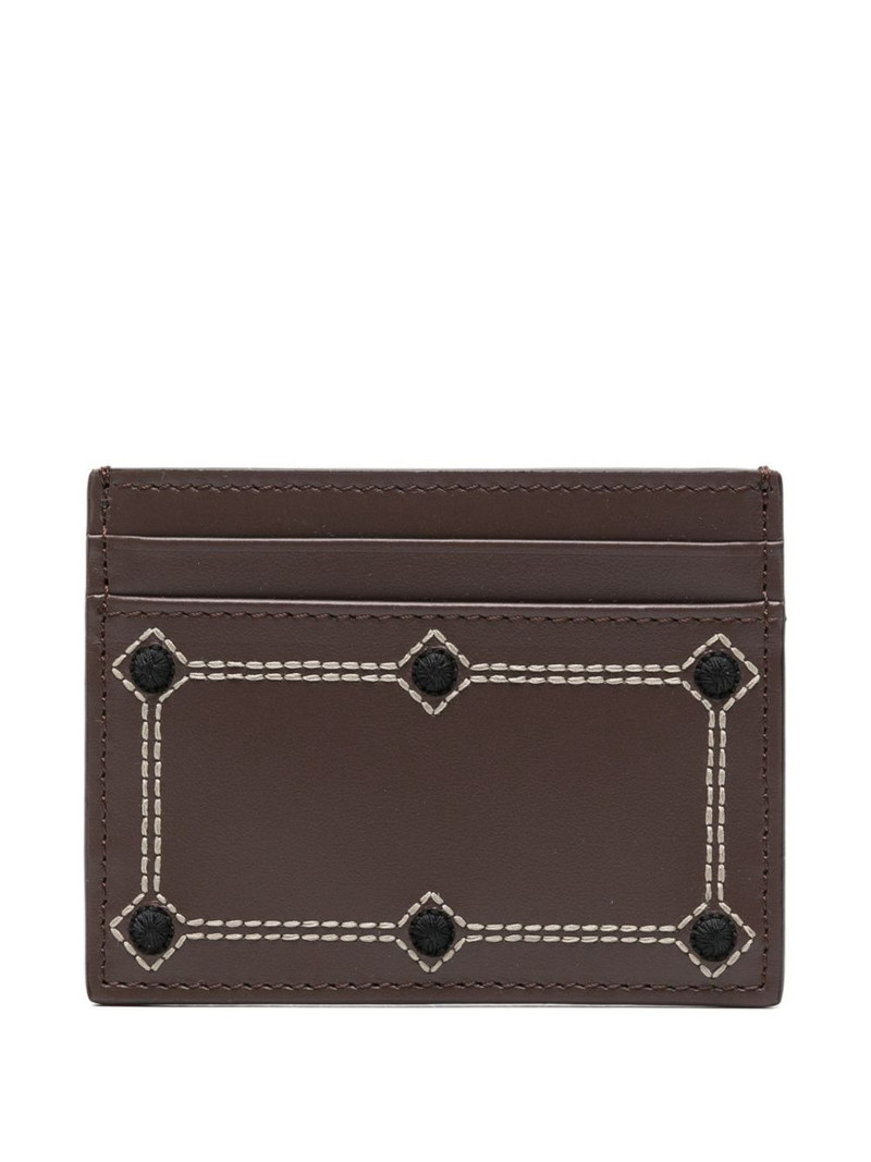 Etro embroidered leather cardholder outlook