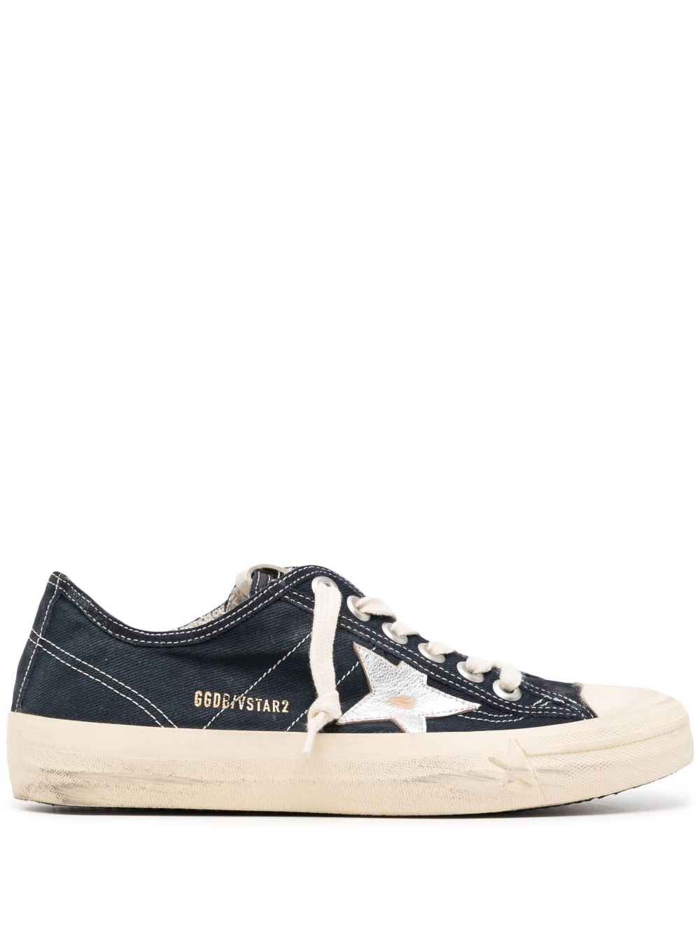 star-patch lace-up sneakers - 1