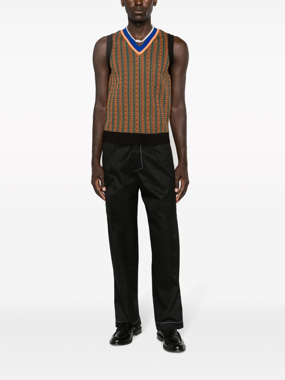pleated straight-leg trousers - 2