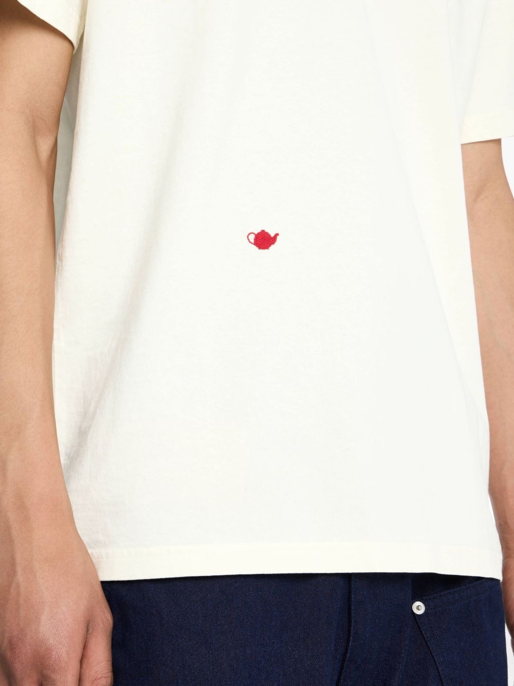 teapot-embroidered T-shirt - 4