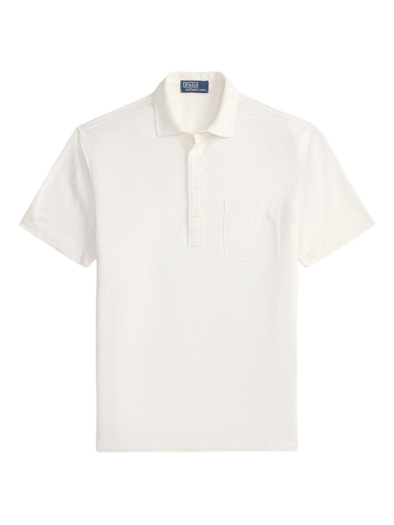 pocket linen piqué polo shirt 1