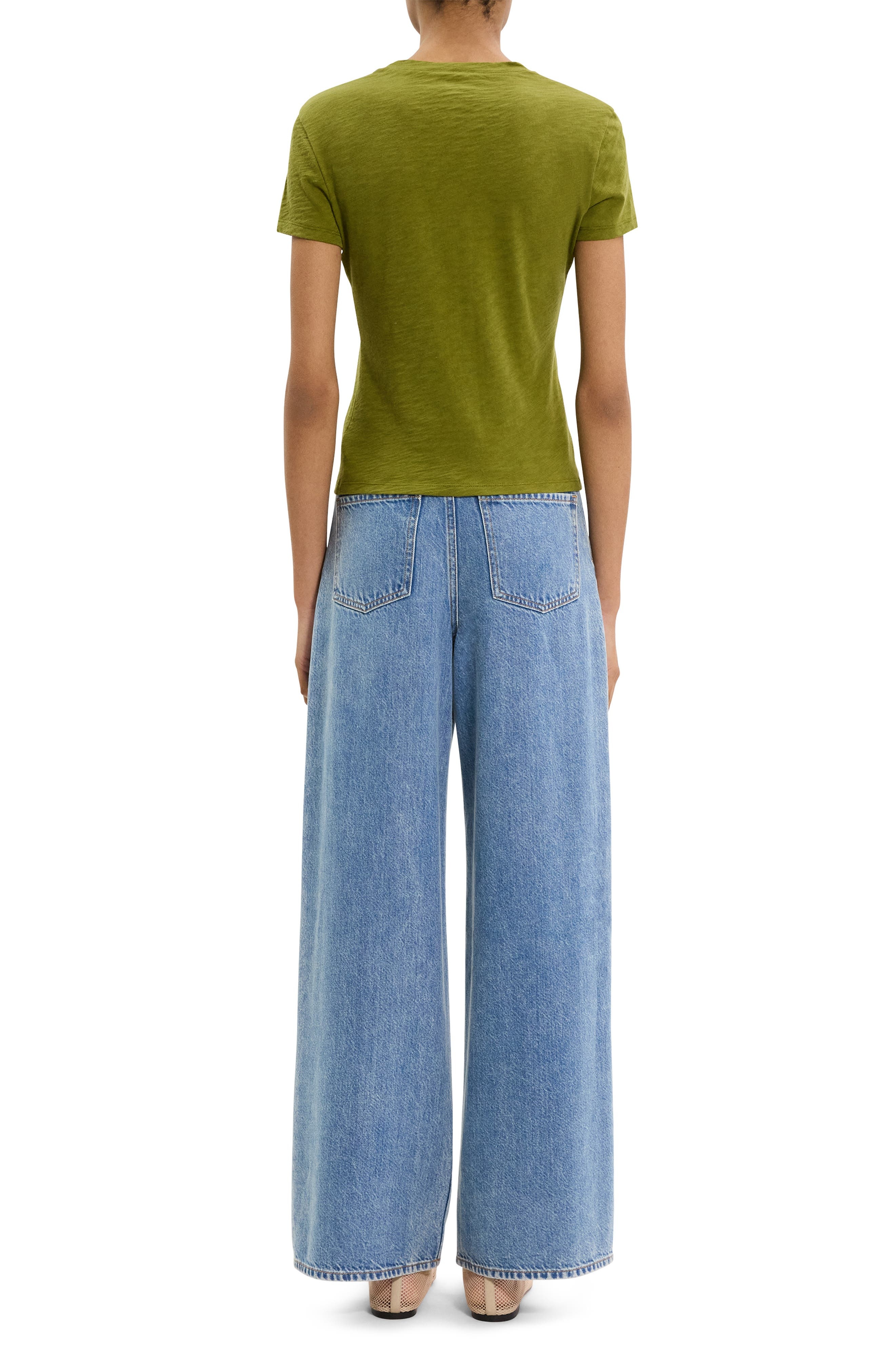 Theory 2 Nebulous Organic Cotton Tiny Tee in Avocado at Nordstrom - 6