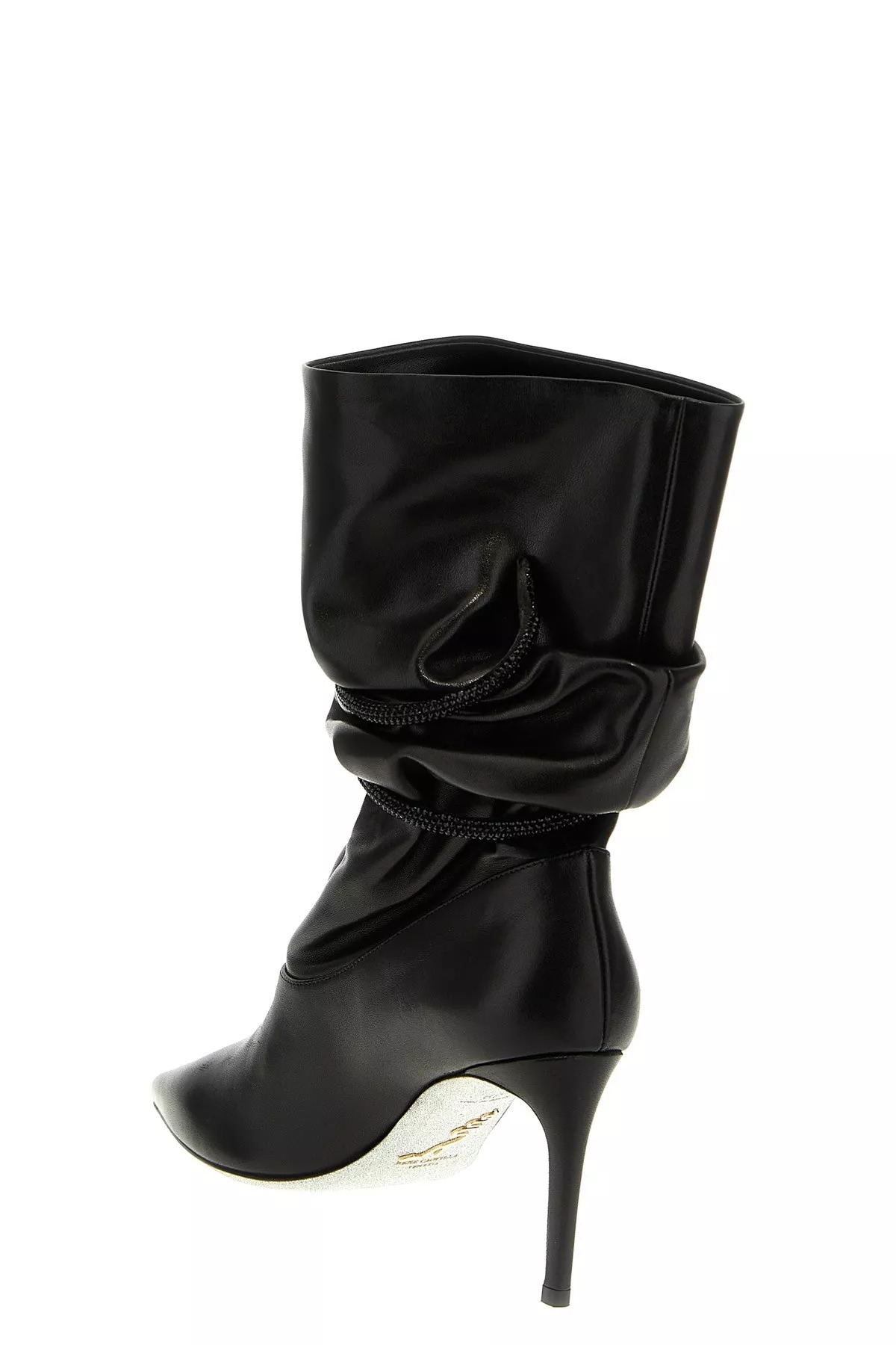 Rhinestone nappa ankle boots - 2