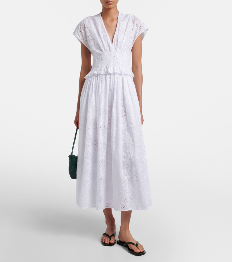 TORY BURCH Broderie anglaise cotton midi dress outlook
