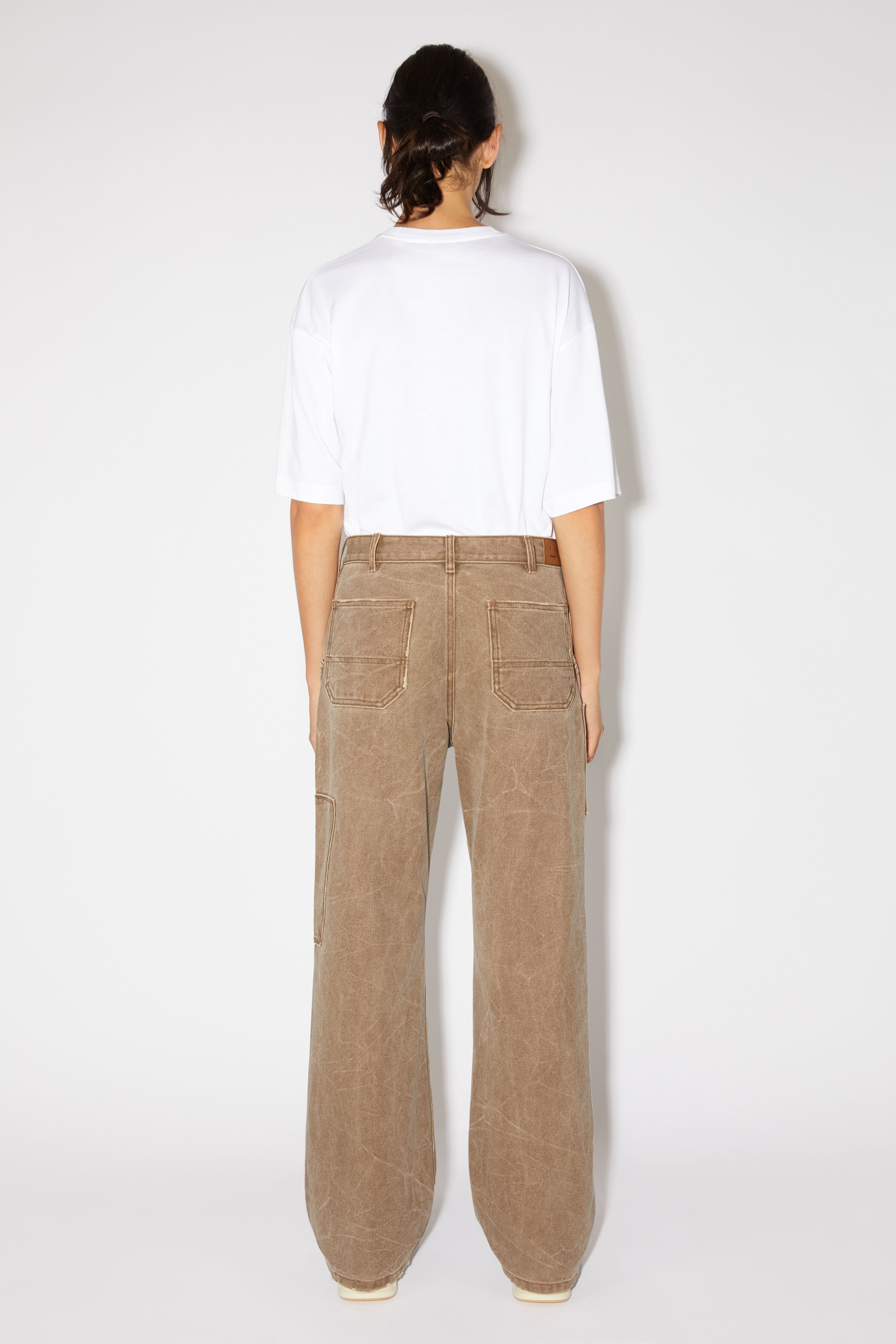 Patch canvas trousers - Toffee brown - 3