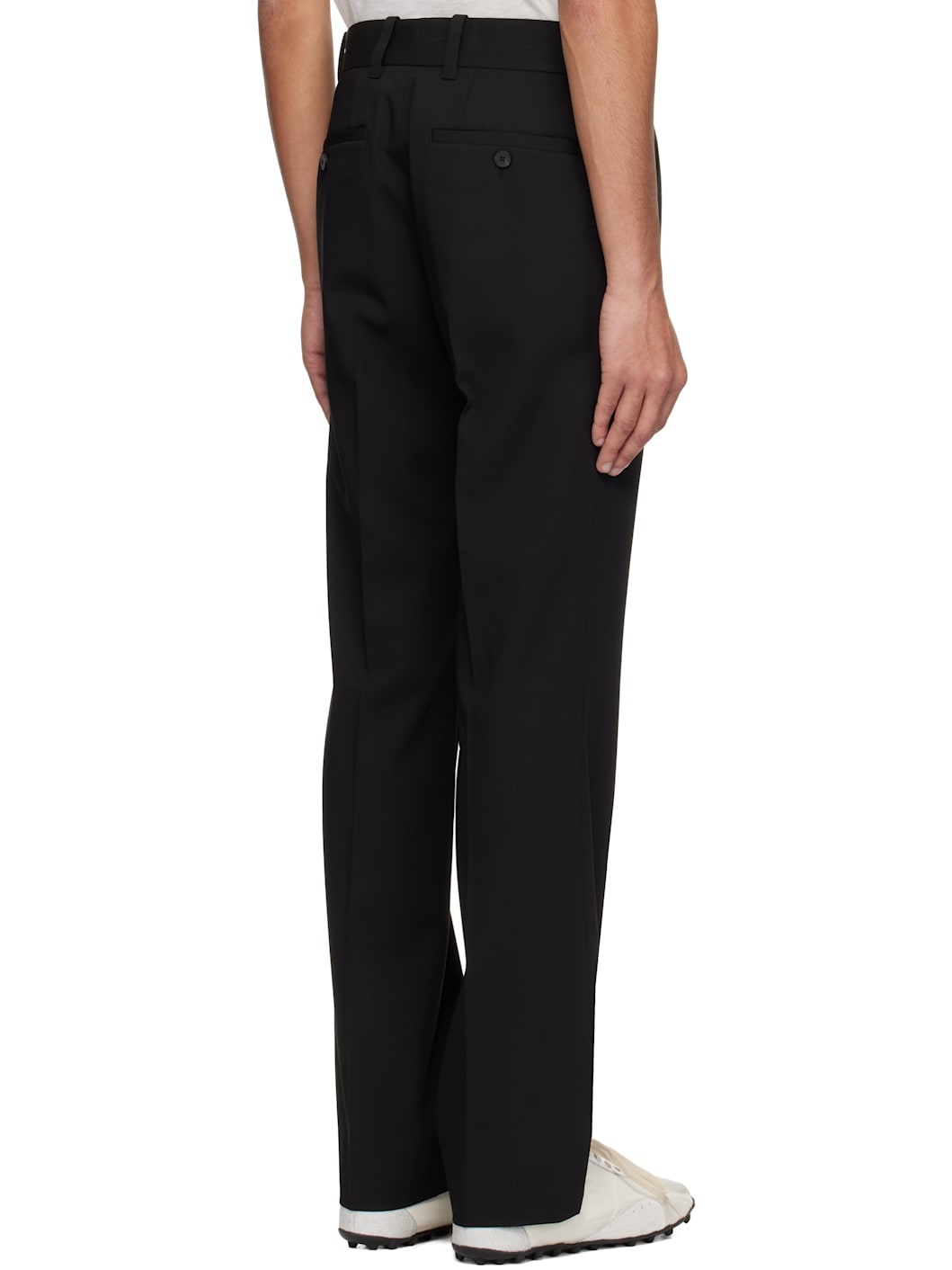 Black Slim Straight Trousers - 3