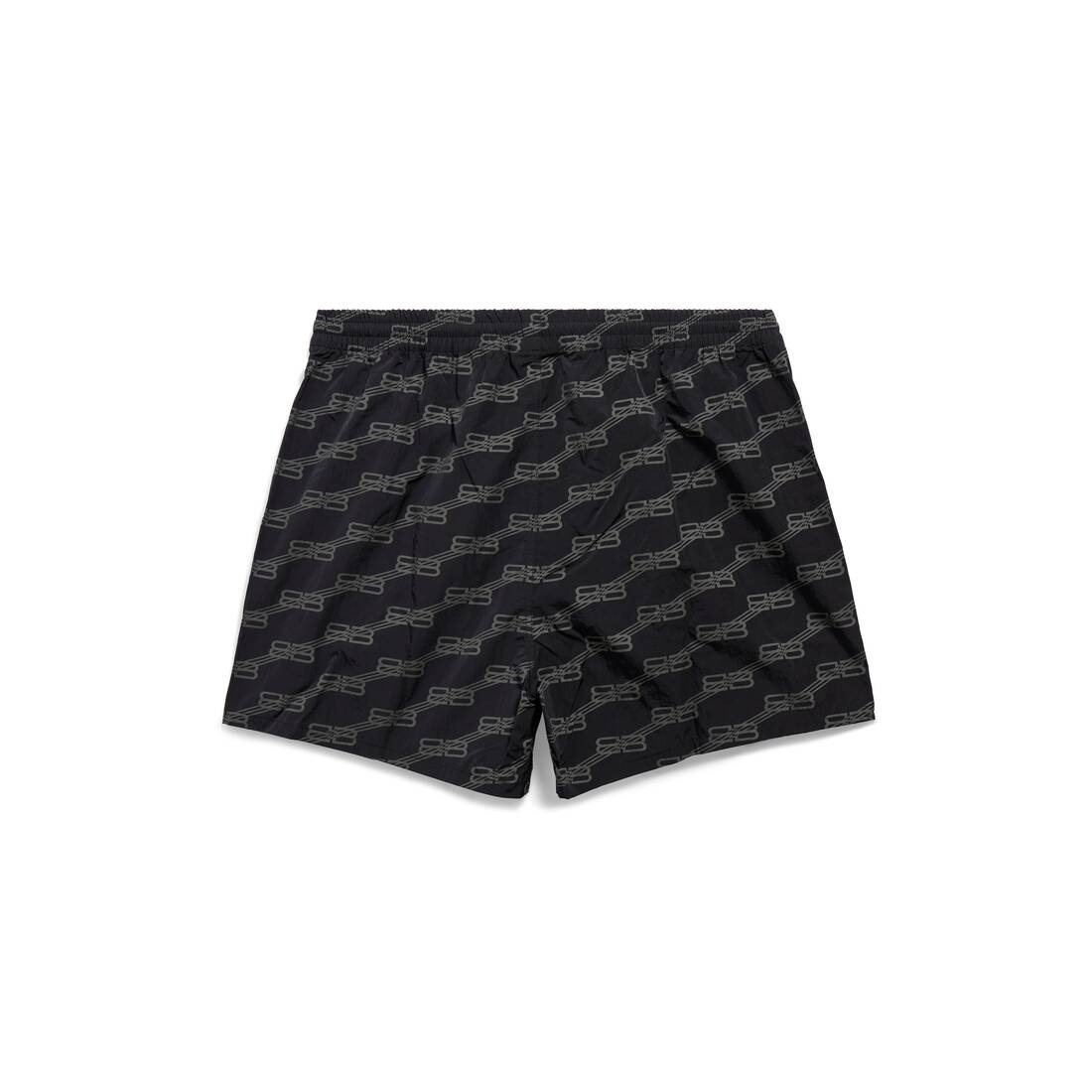 Men's Bb Monogram Swim Shorts in Black - 2