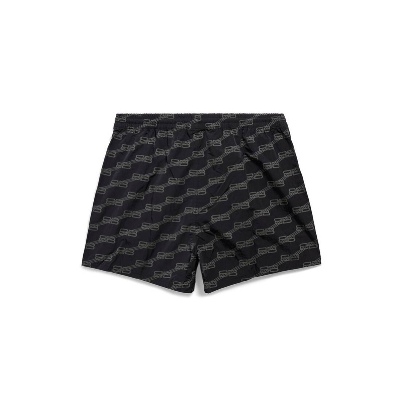 BALENCIAGA Men's Bb Monogram Swim Shorts in Black outlook
