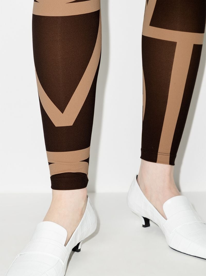 high-waisted monogram leggings - 4