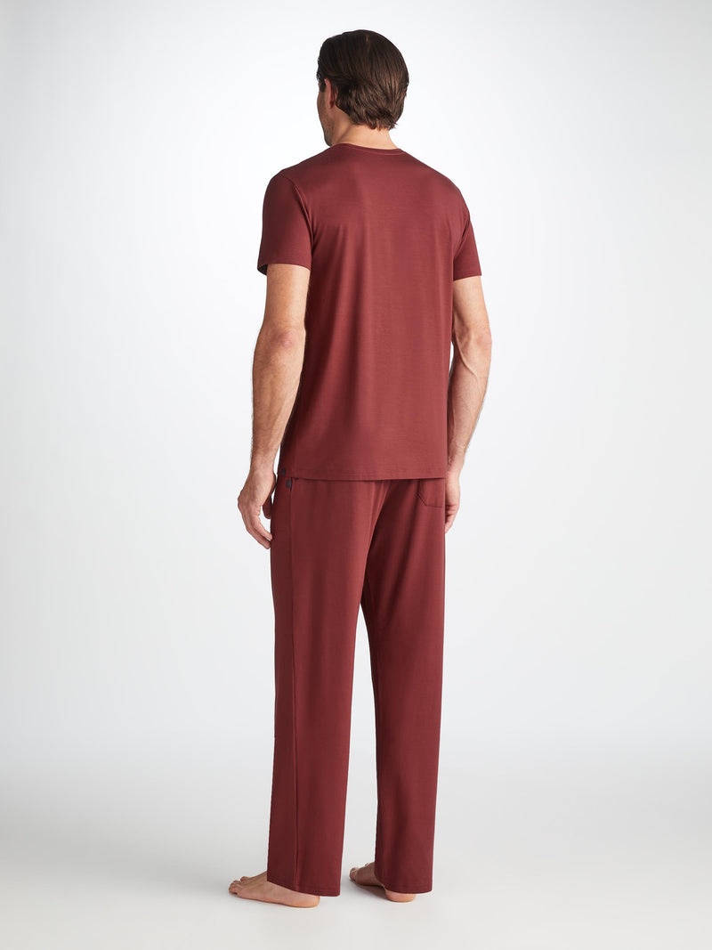 Men's Lounge Pants Basel Micro Modal Stretch Burgundy - 4