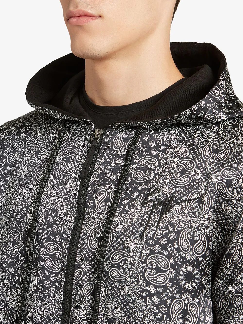 paisley print hooded jacket - 5