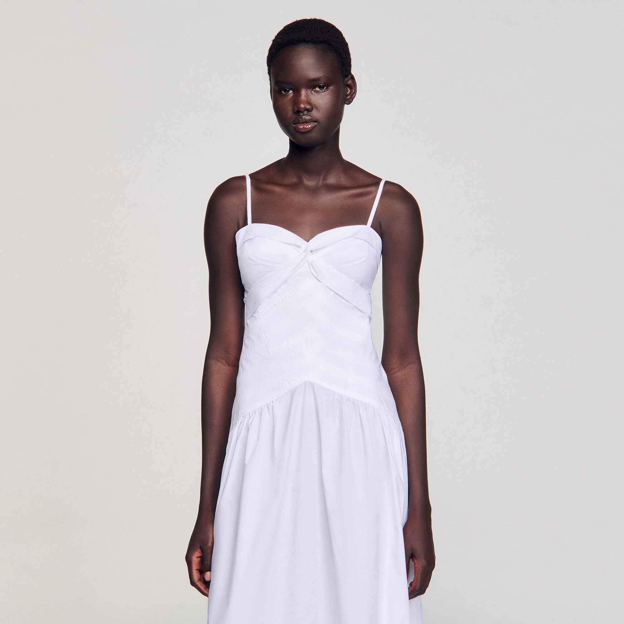 DRAPED BUSTIER MAXI DRESS - 4