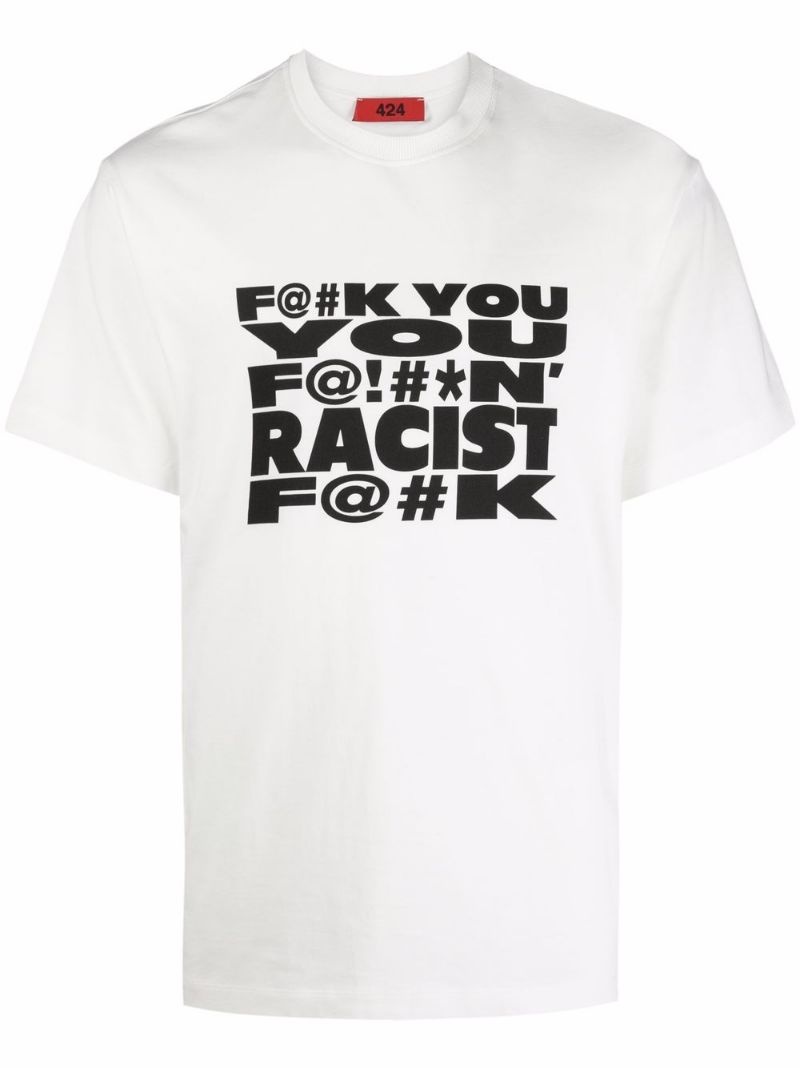text-print crew-neck T-shirt - 1