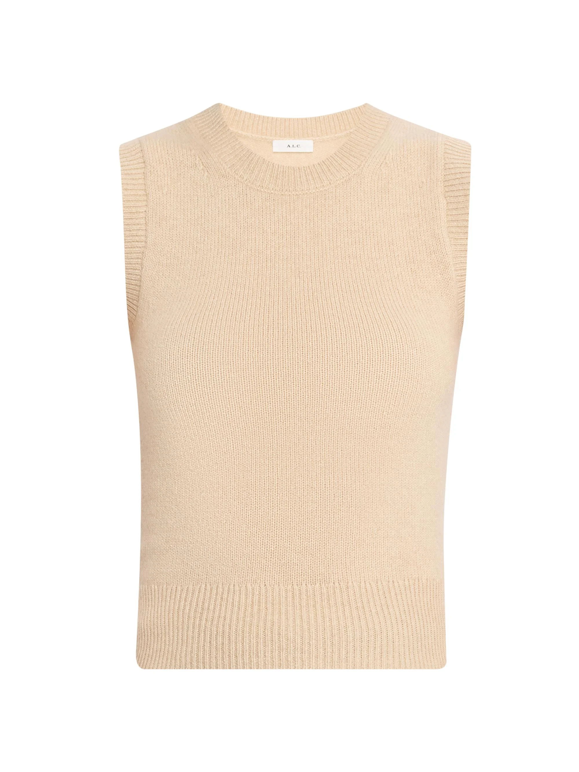 Women's Ian Cashmere Sweater Vest - Agate Stone - 1