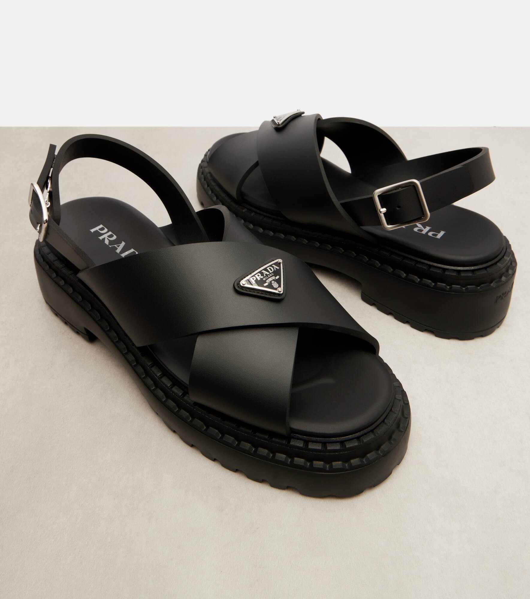 Logo rubber platform sandals - 5