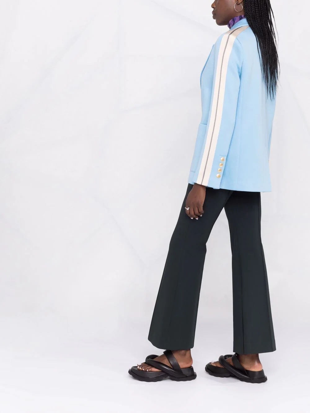 side-stripe buttoned blazer - 6