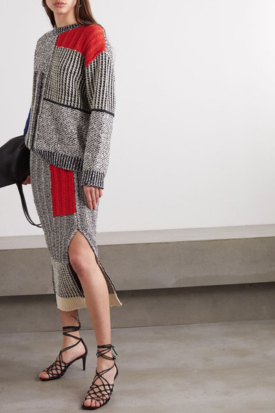 Stella McCartney Patchwork knitted midi skirt outlook