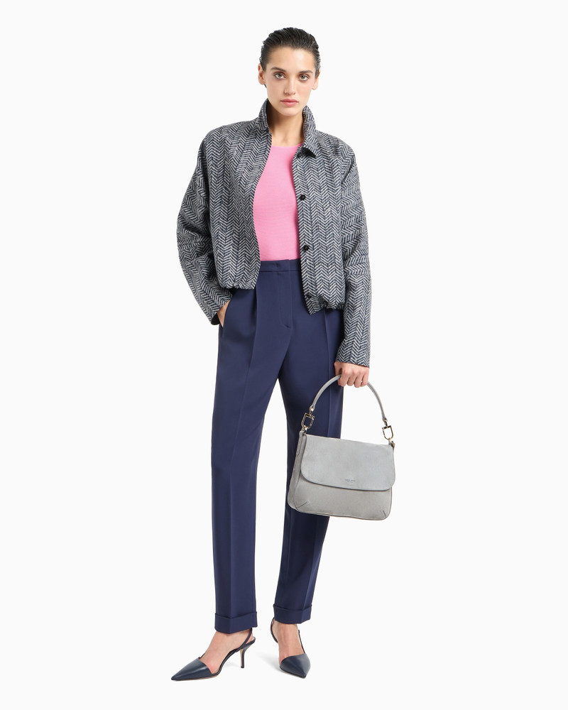 GIORGIO ARMANI Links-stitch viscose long-sleeved jumper outlook