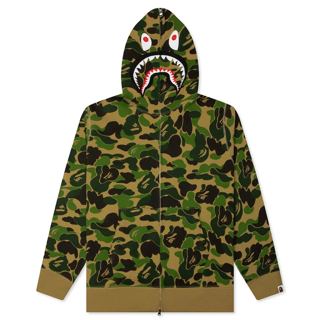 ABC CAMO 2ND SHARK FULL ZIP HOODIE - GREEN - 1