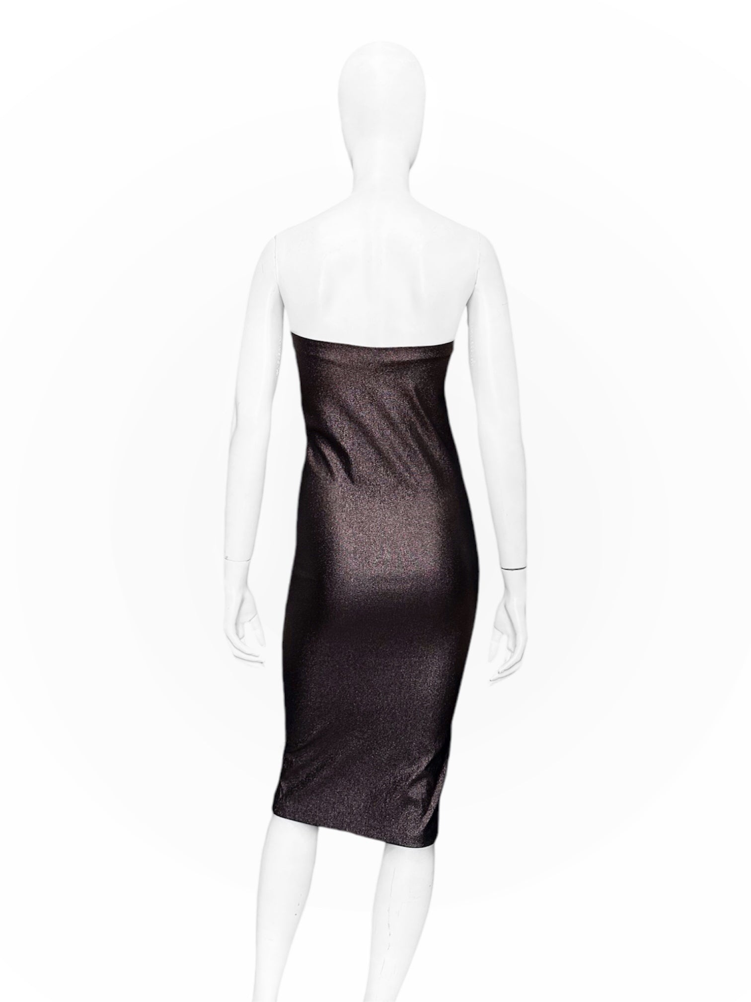 Gucci Spring 1997 Tom Ford Metallic Brown Lurex Tube Dress 38 - 5