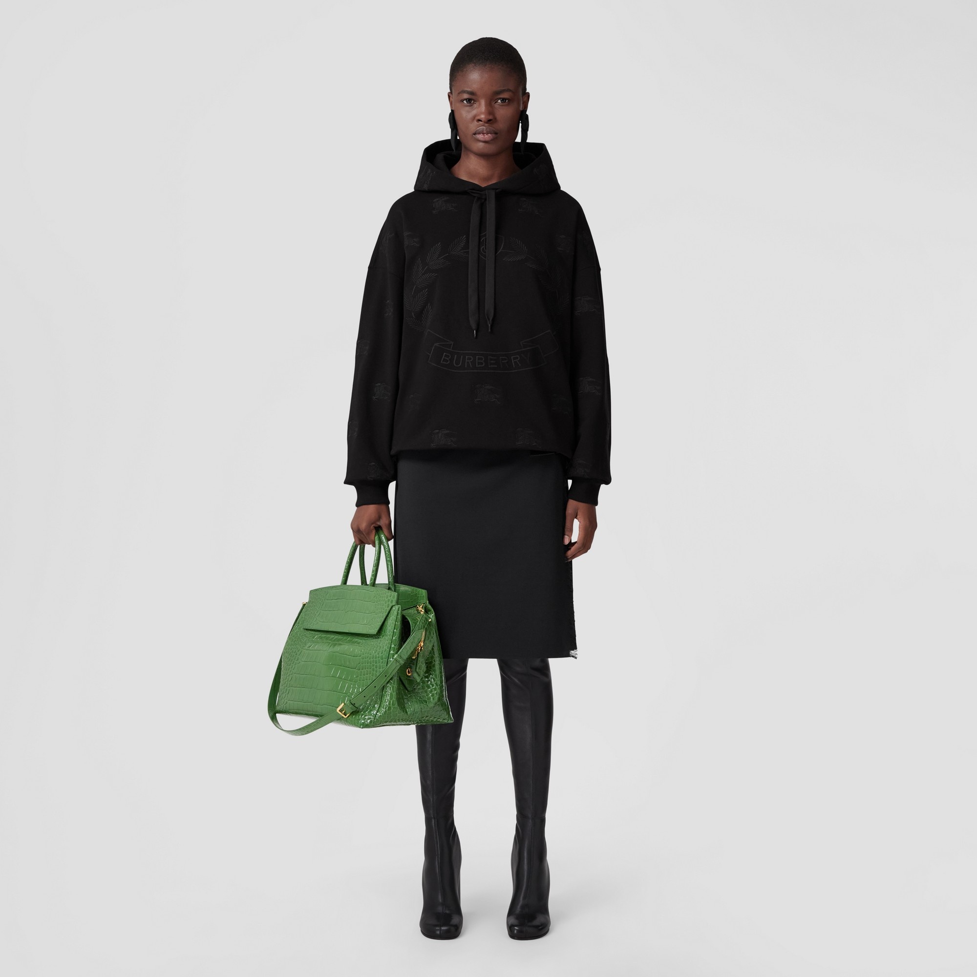 Embroidered EKD Cotton Oversized Hoodie - 6
