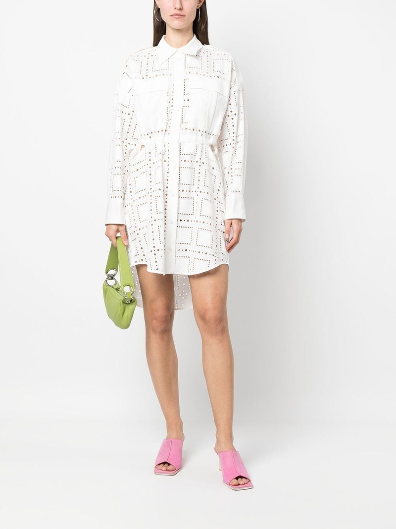 MSGM broderie-anglaise cutout shirt-dress outlook