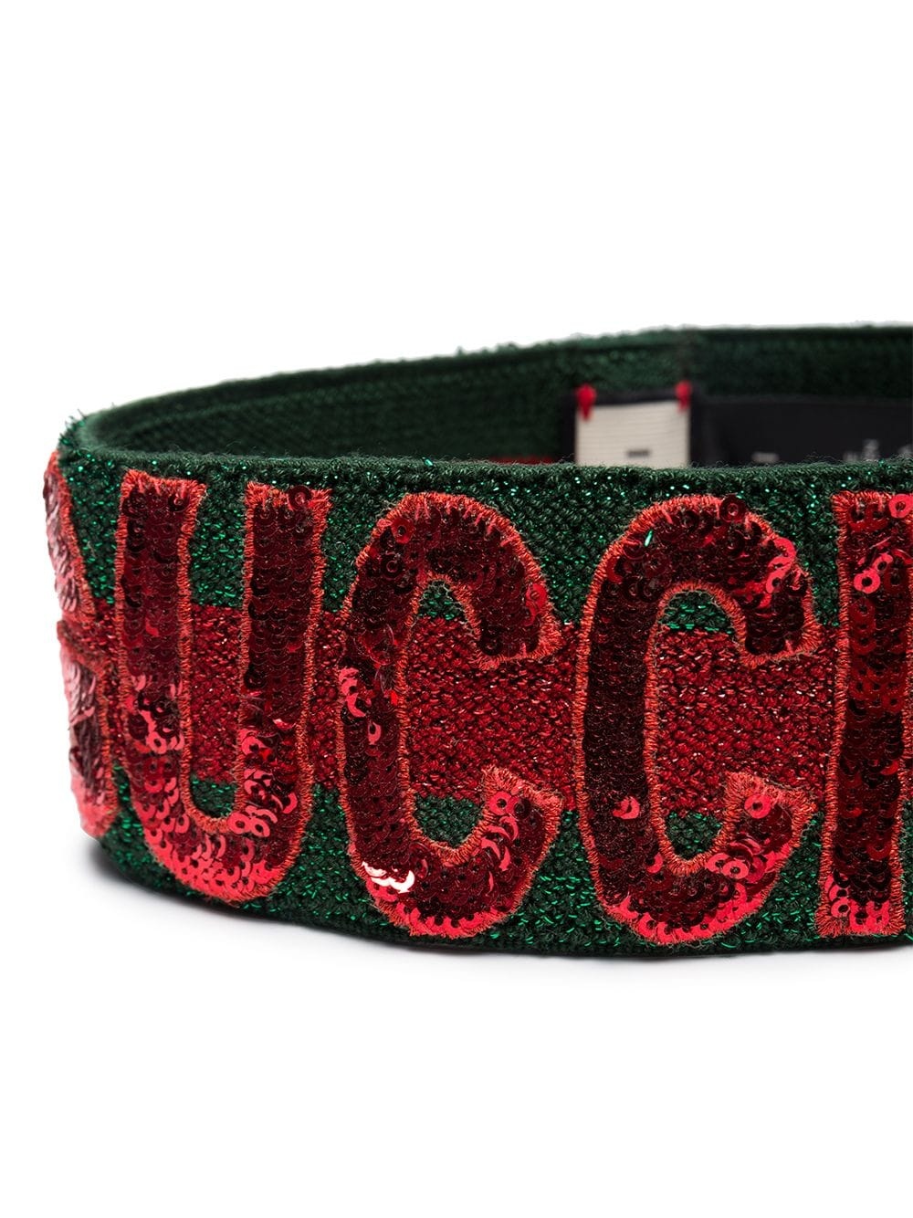 green and red sequin Guccification headband - 2