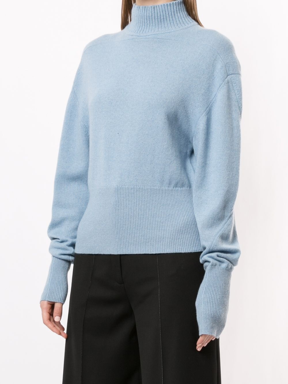 high neck bishop sleeves jumper - 3