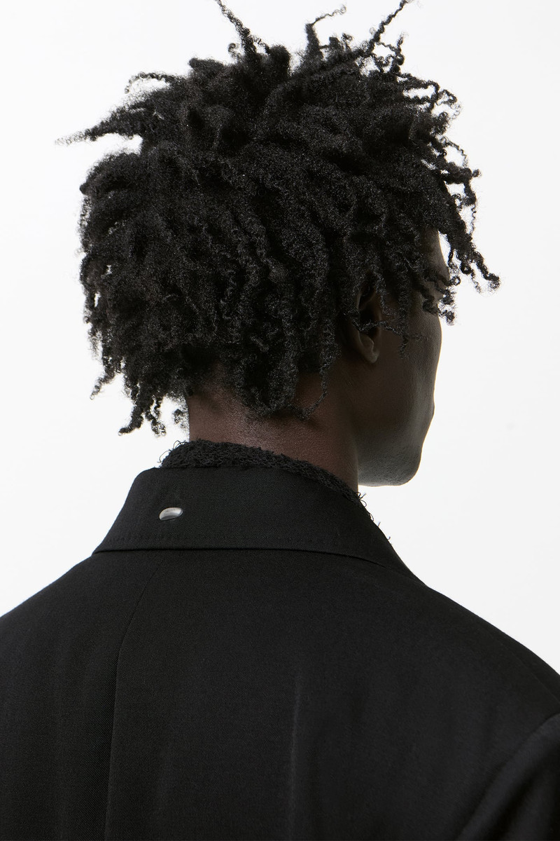 Dolphin Coat Coarse Black Gabardine 5