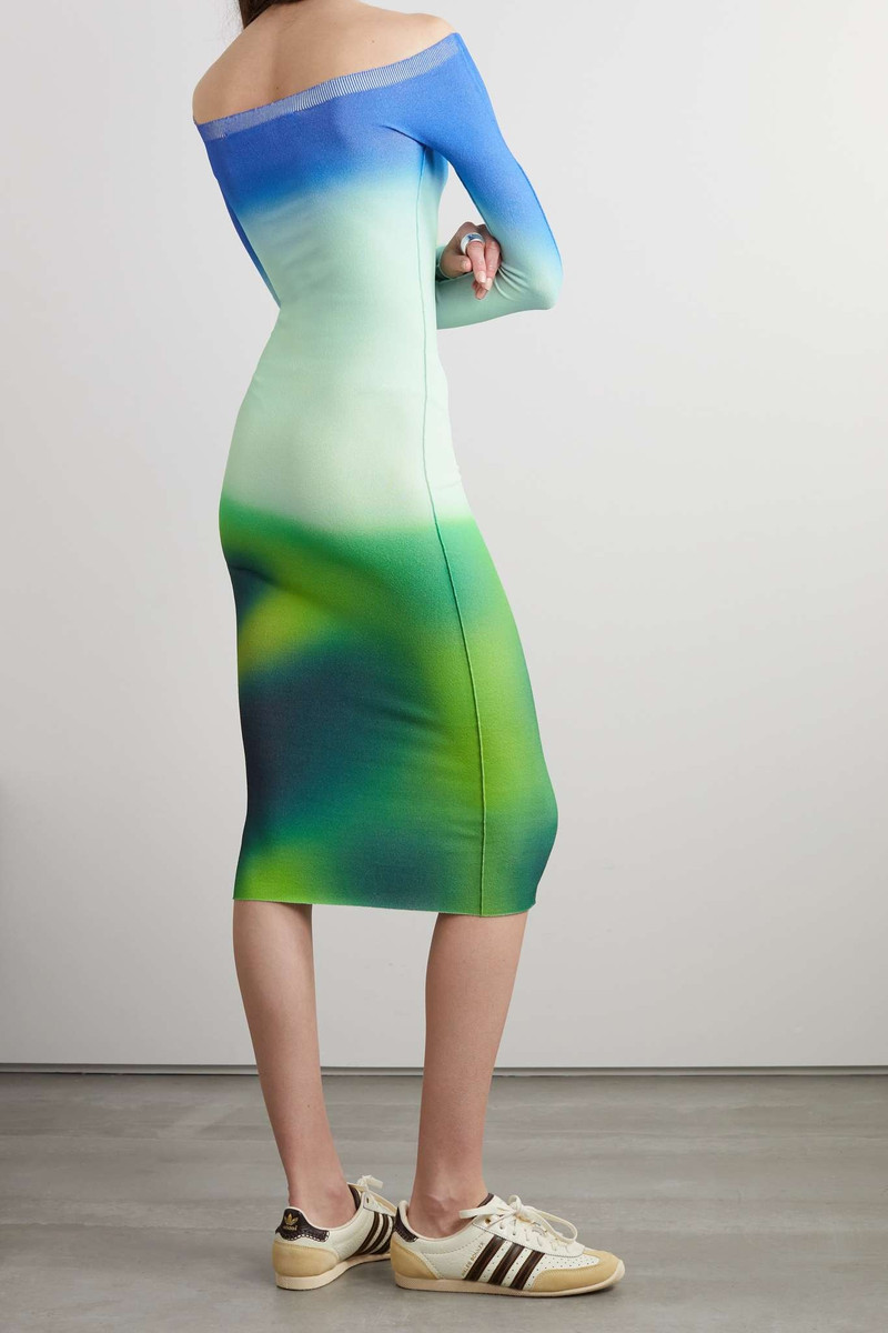 Off-the-shoulder printed stretch-knit midi dress 3