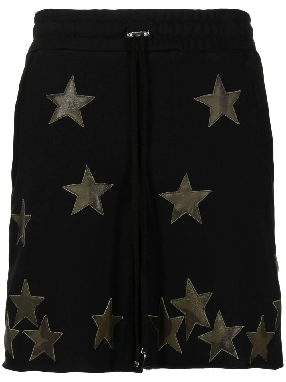 star-patch drawstring shorts - 1