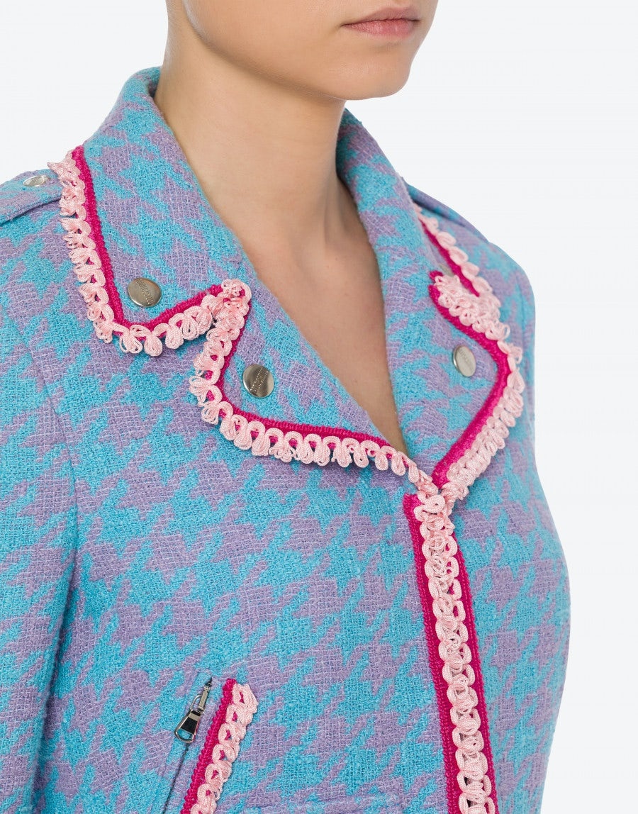 HOUNDSTOOTH CROPPED JACKET - 4