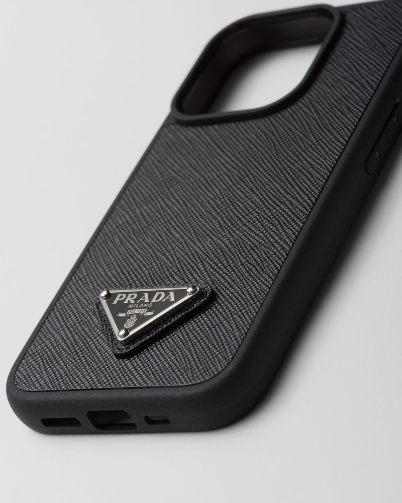 Prada Saffiano leather cover for iPhone 15 Pro outlook
