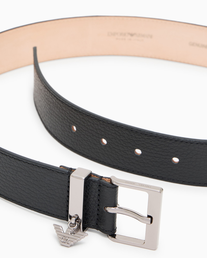 EMPORIO ARMANI ICON DEER-PRINT LEATHER BELT outlook