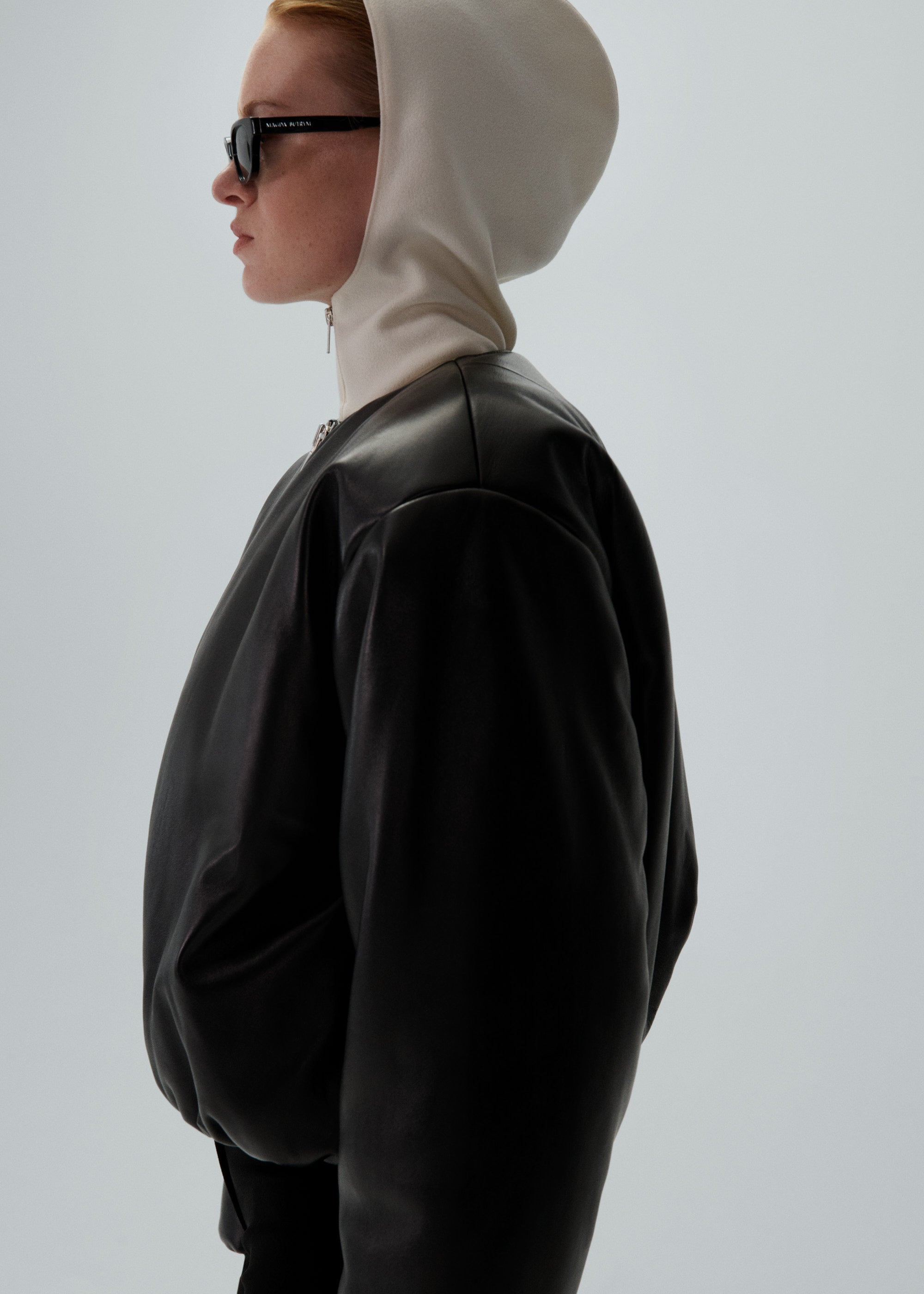 Half zip hoodie in cream - 8