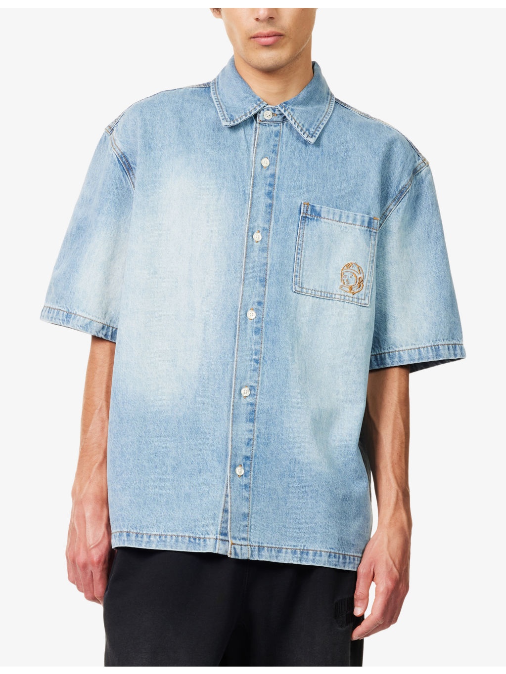 Astro Logo-Embroidered Denim Shirt - 3