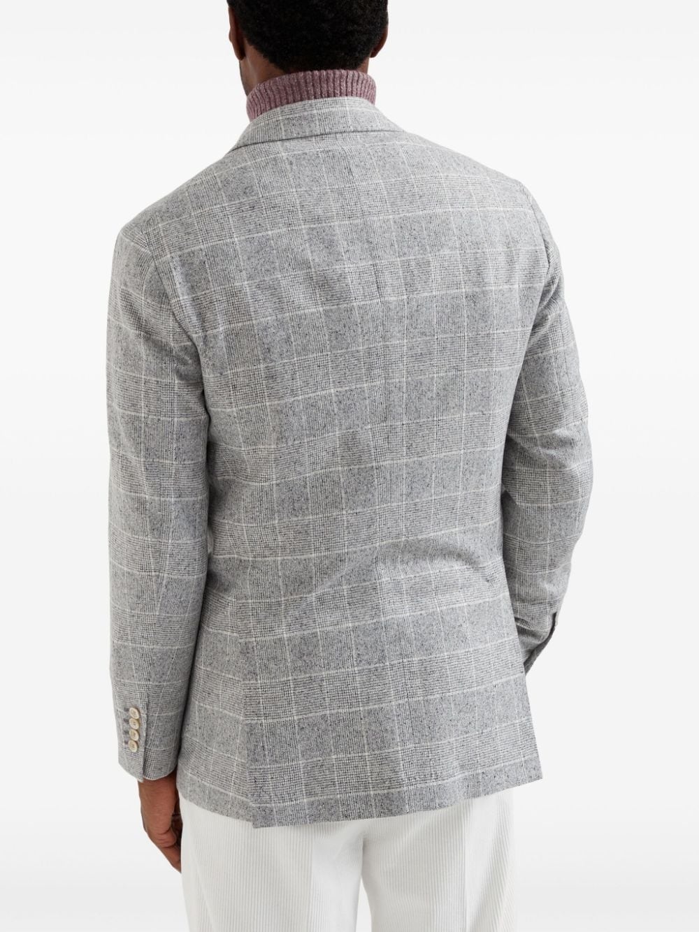 single-breasted checked blazer - 4