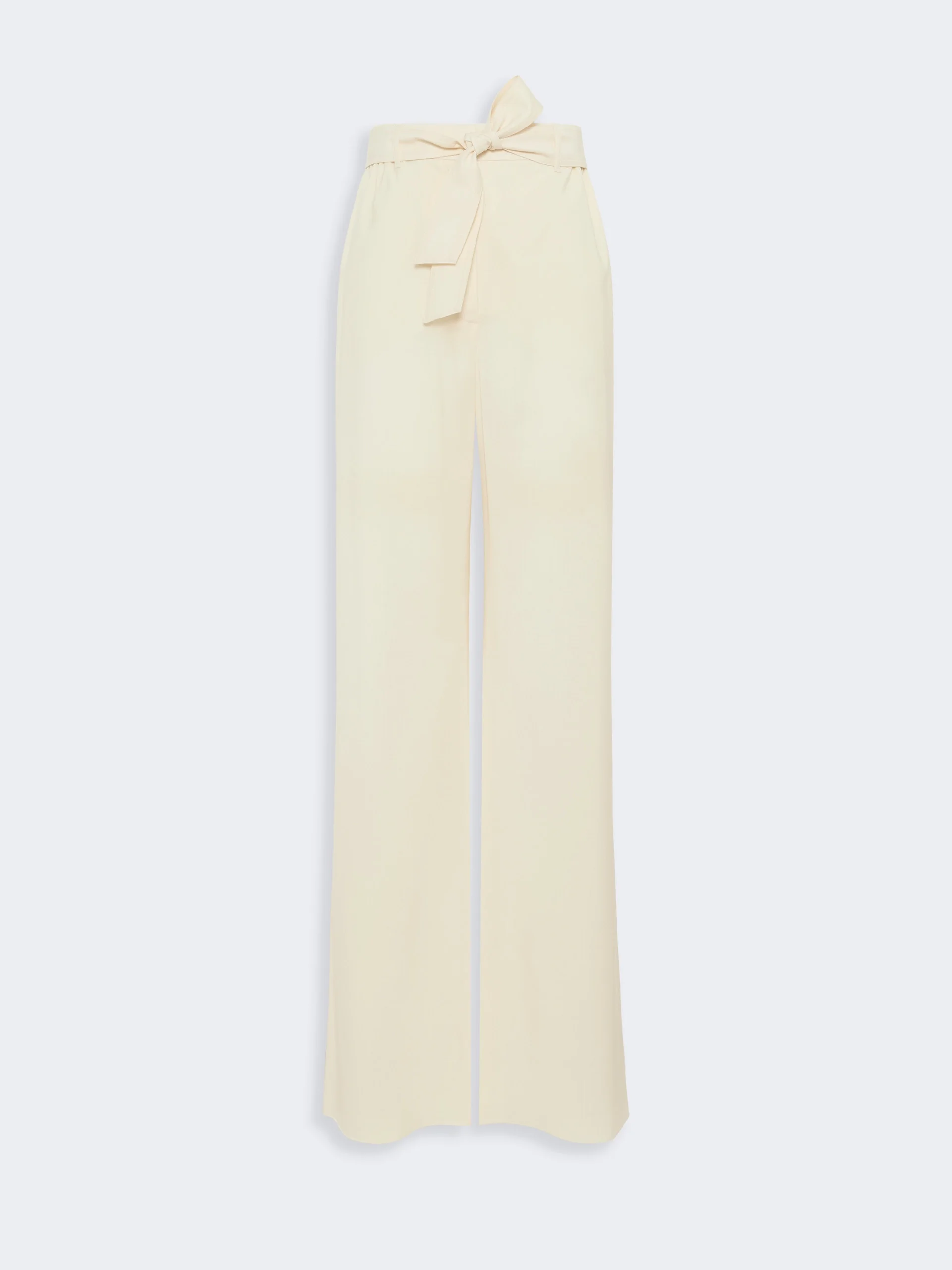 EDITTO Wool trousers with belt - IVORY - 1