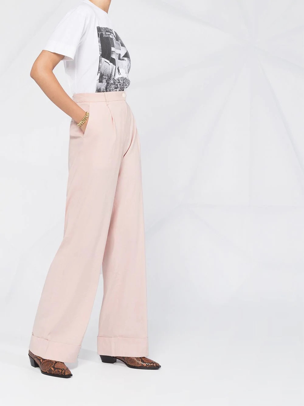 high-waisted wide leg trousers - 4