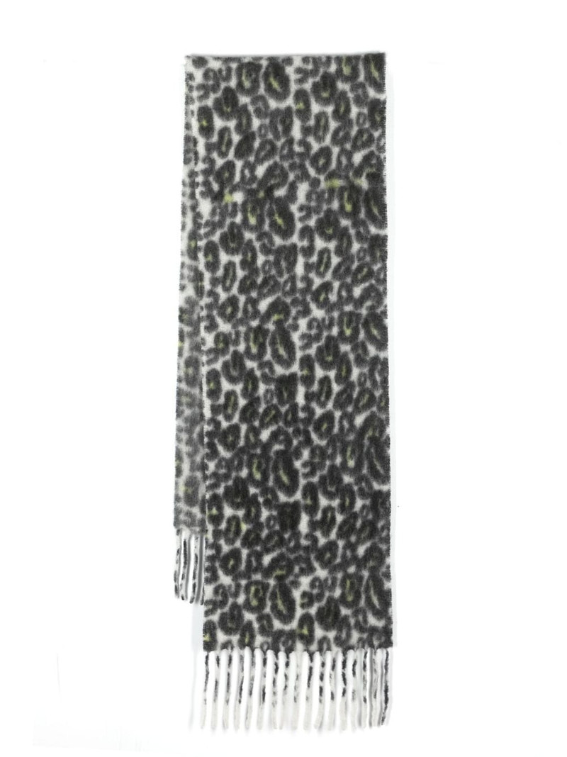 leopard-print fringed scarf 1