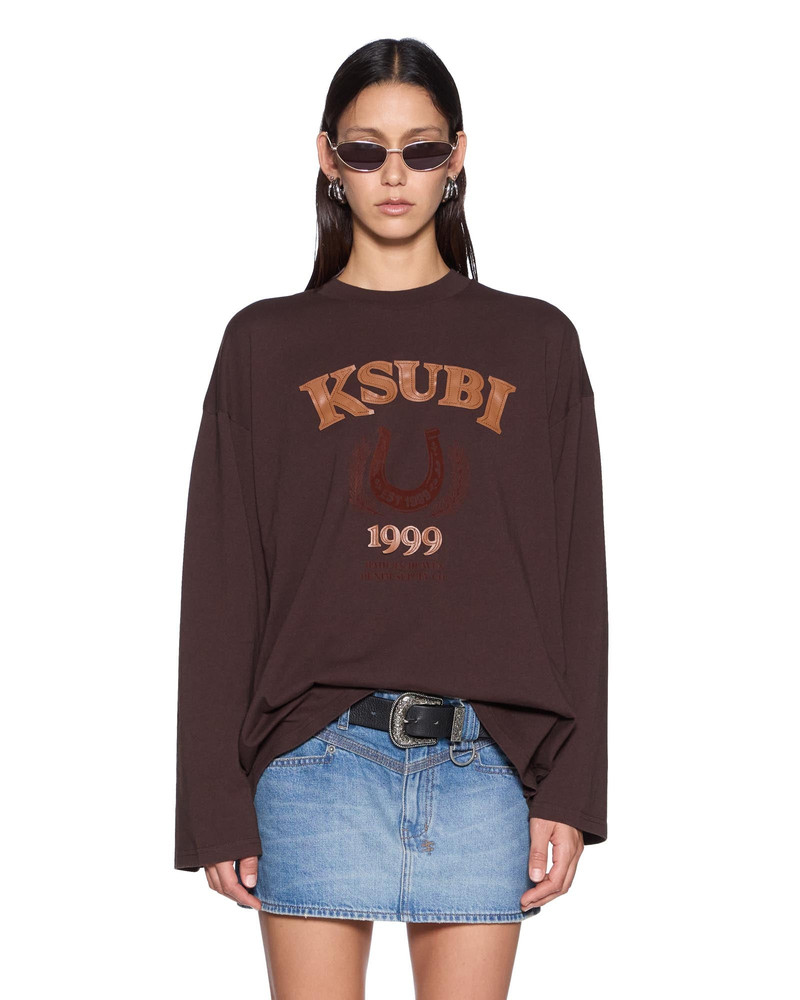 KSUBI RANCH ALTAR BOYFRIEND LS TEE CHOC 1