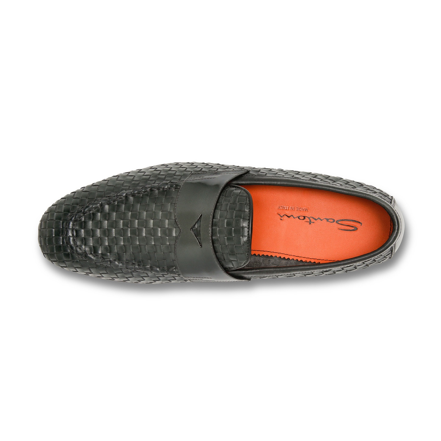 Men's green woven leather loafer - 4
