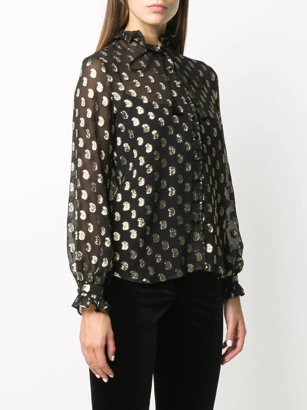 paisley long-sleeve blouse - 3