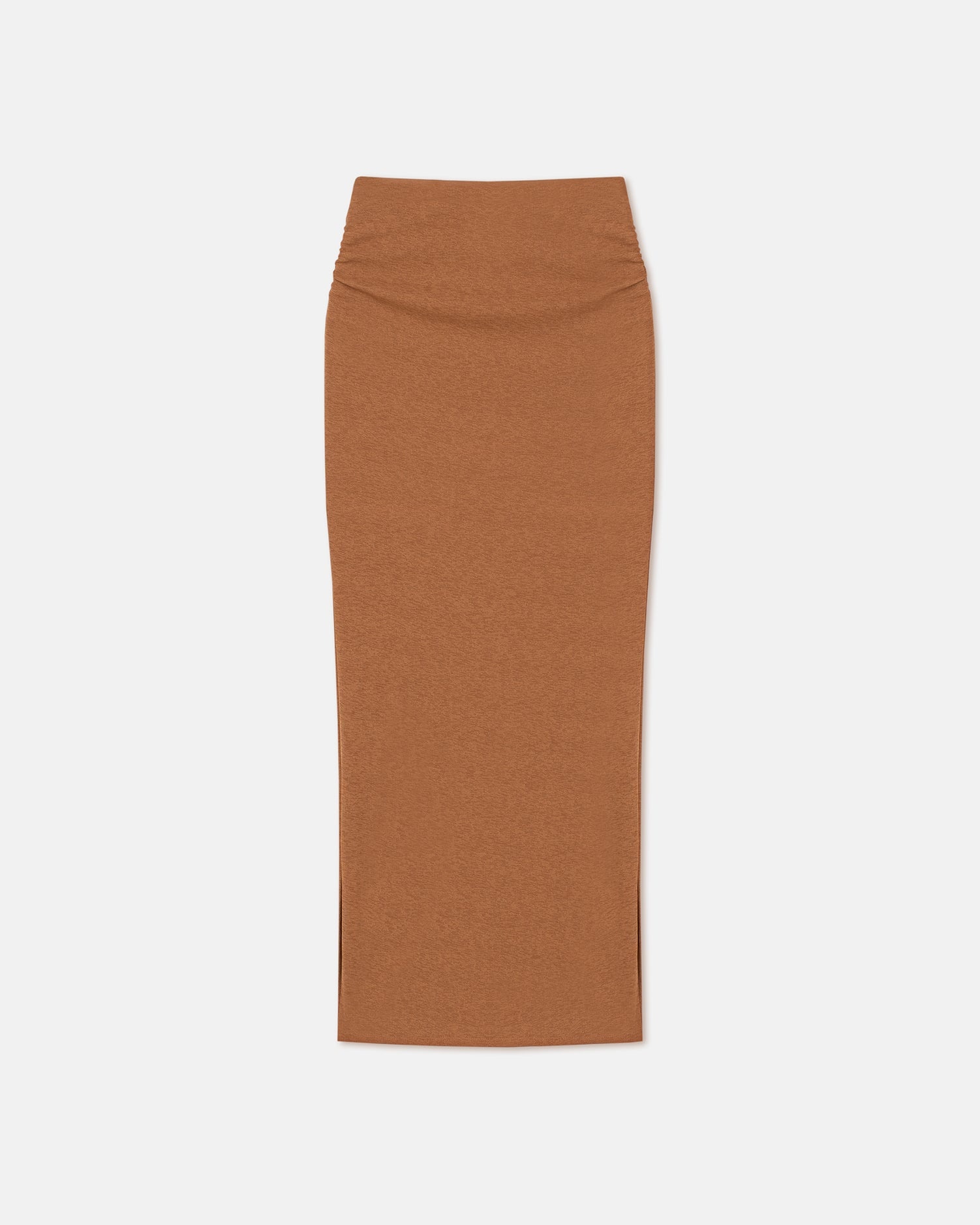 Ruched Mesh-Jersey Midi Skirt - 1