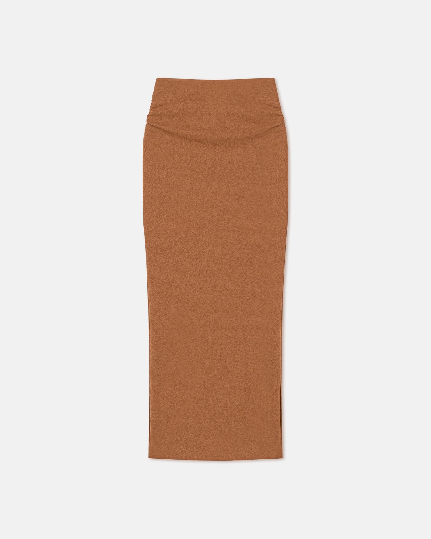 Ruched Mesh-Jersey Midi Skirt - 1