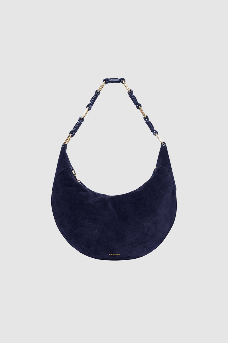 Kate Hobo Bag - Navy Suede 1