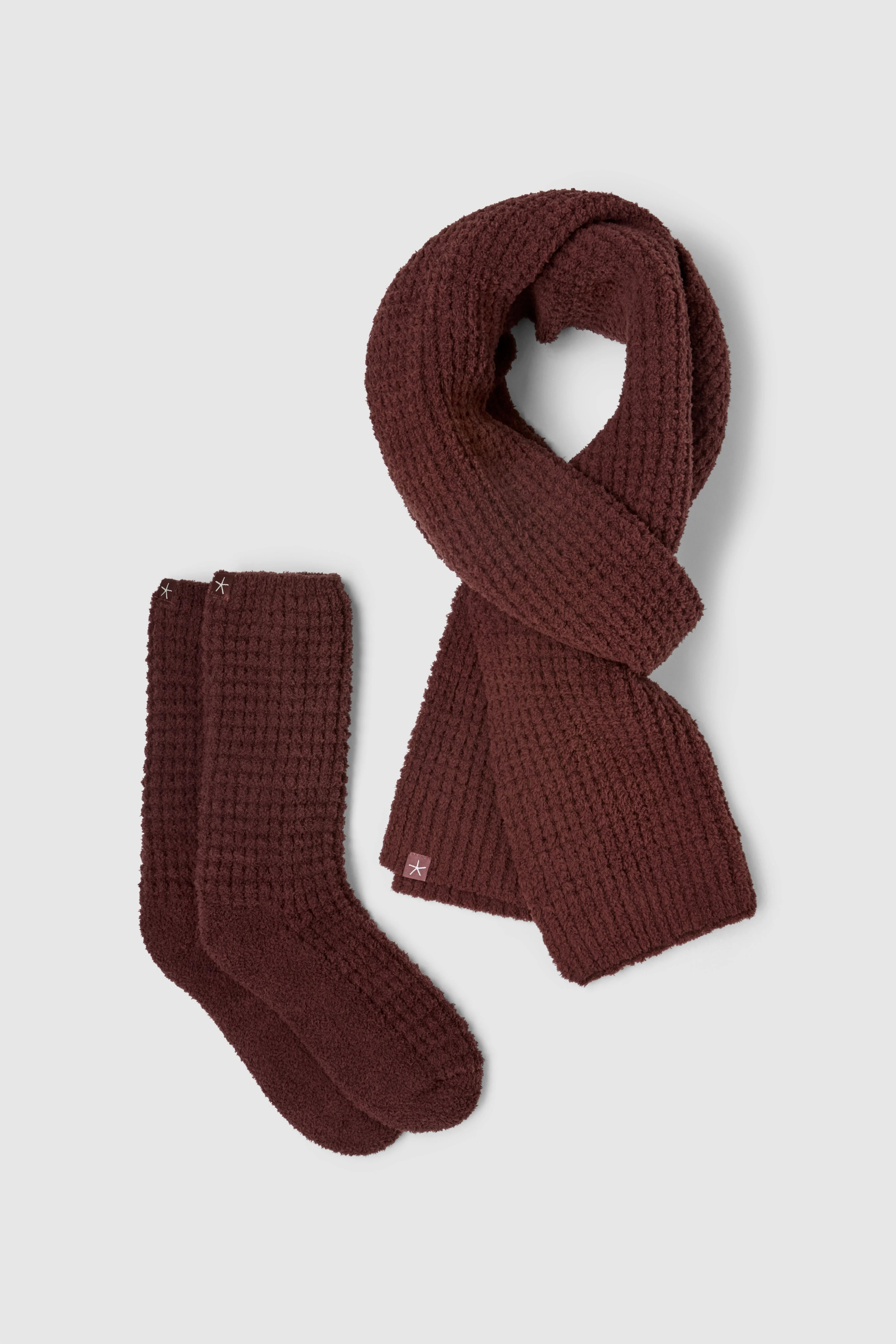 CozyChic® Waffle Scarf and Sock Set - 1