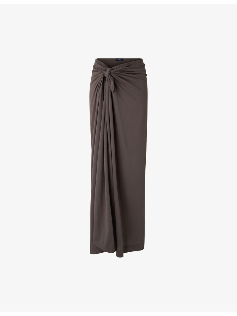 Goa Wrap-Front Cotton-Jersey Maxi Skirt 1